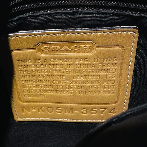 Coach Signature Soho Duffle Shoulder Handbag Jacquard Canvas Leather Trim Purse - Picture 6 of 13